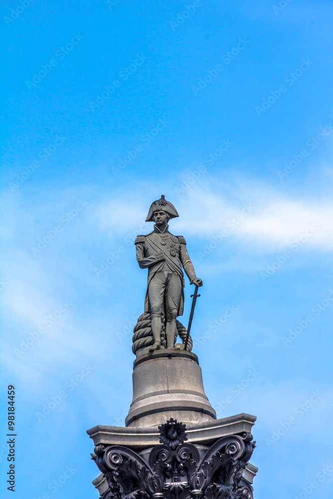 Nelson's column in Trafalgar Square, London