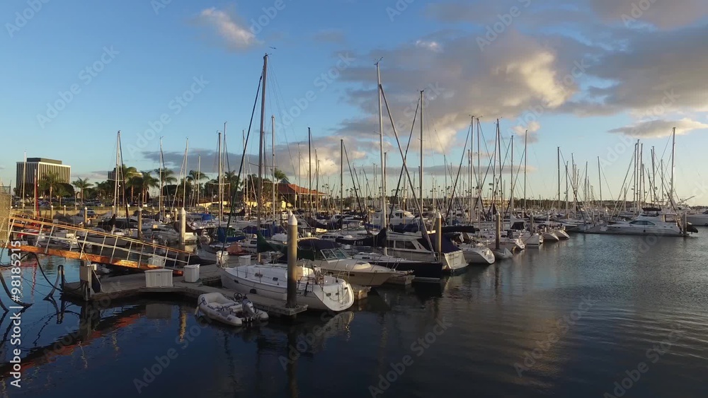 Marina del Rey Yacht Basin with boats berthed Marina del Rey Yacht Basin with boats berthed