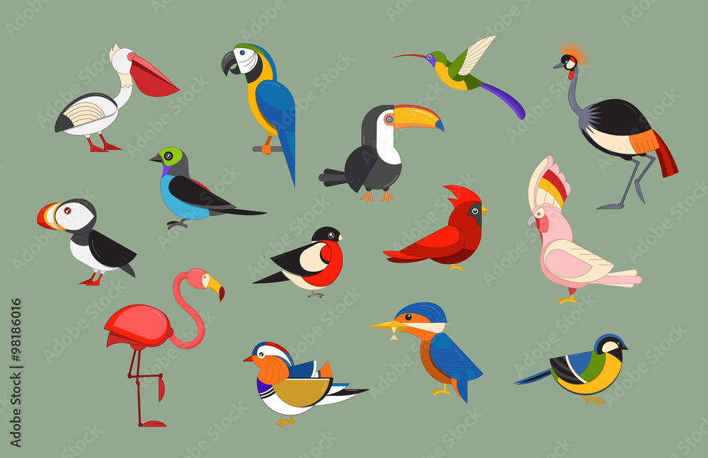 Popular Birds Icon Set Popular Birds Icon Set