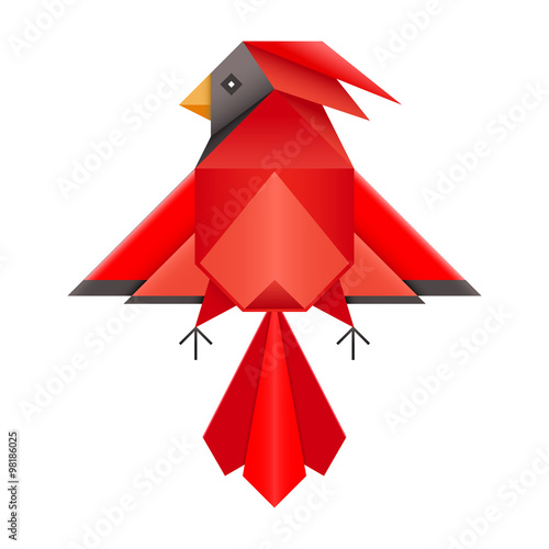 Red Cardinal Geometric Polygonal Icon