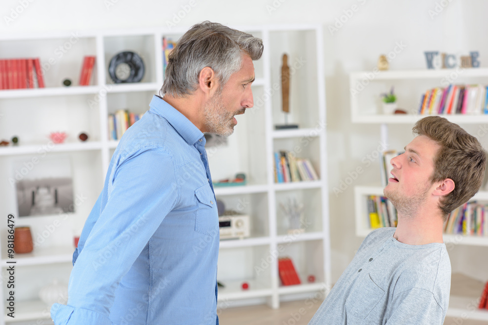 Father and son having argument Father and son having argument