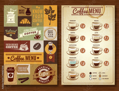 Vintage Coffee Menu 2 banners Board 