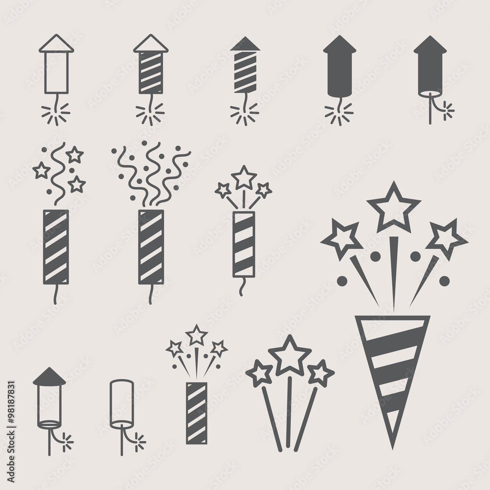 firework pyrotechnic icon set. Vector illustration firework pyrotechnic icon set. Vector illustration
