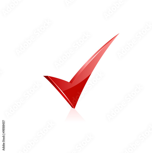Vector red checkmark.