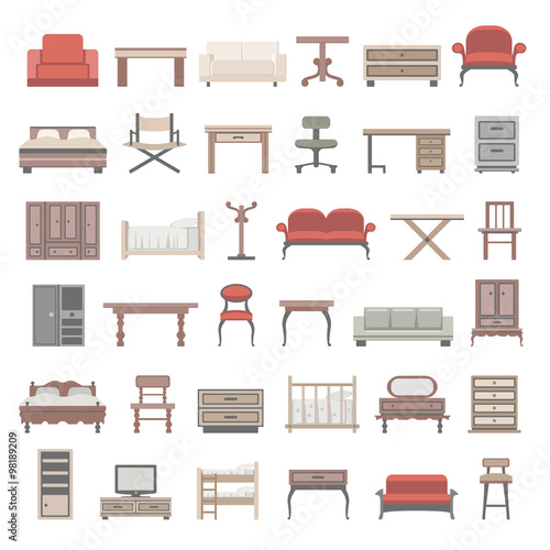 Flat Icons - Furniture