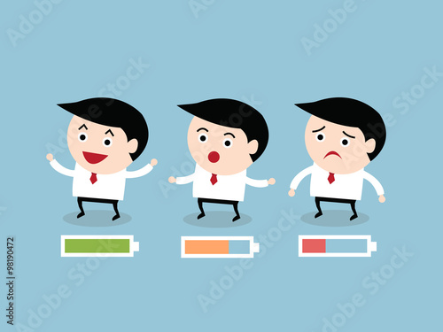 Businessman with battery, vector, eps10