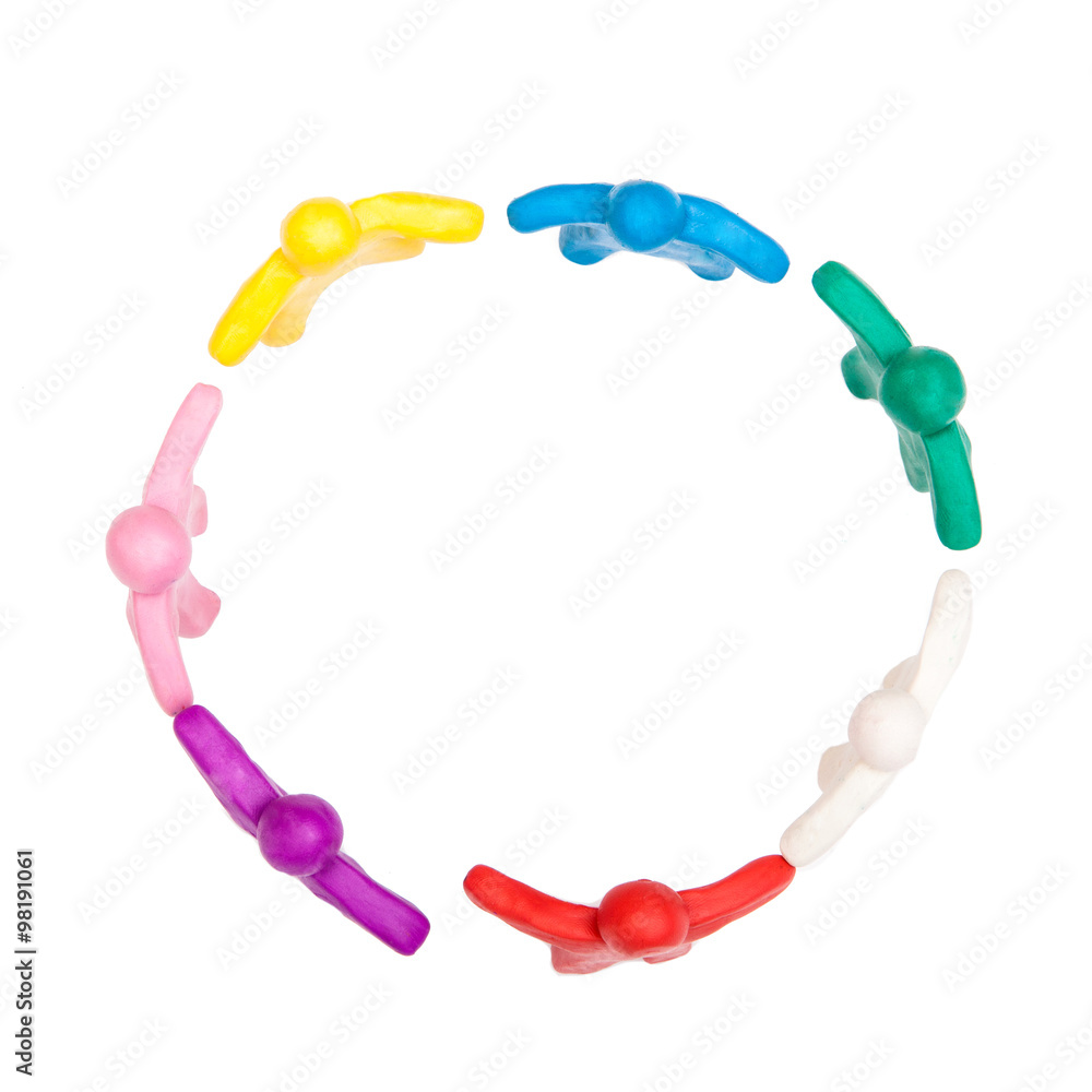 Multicolored plasticine human figures Multicolored plasticine human figures