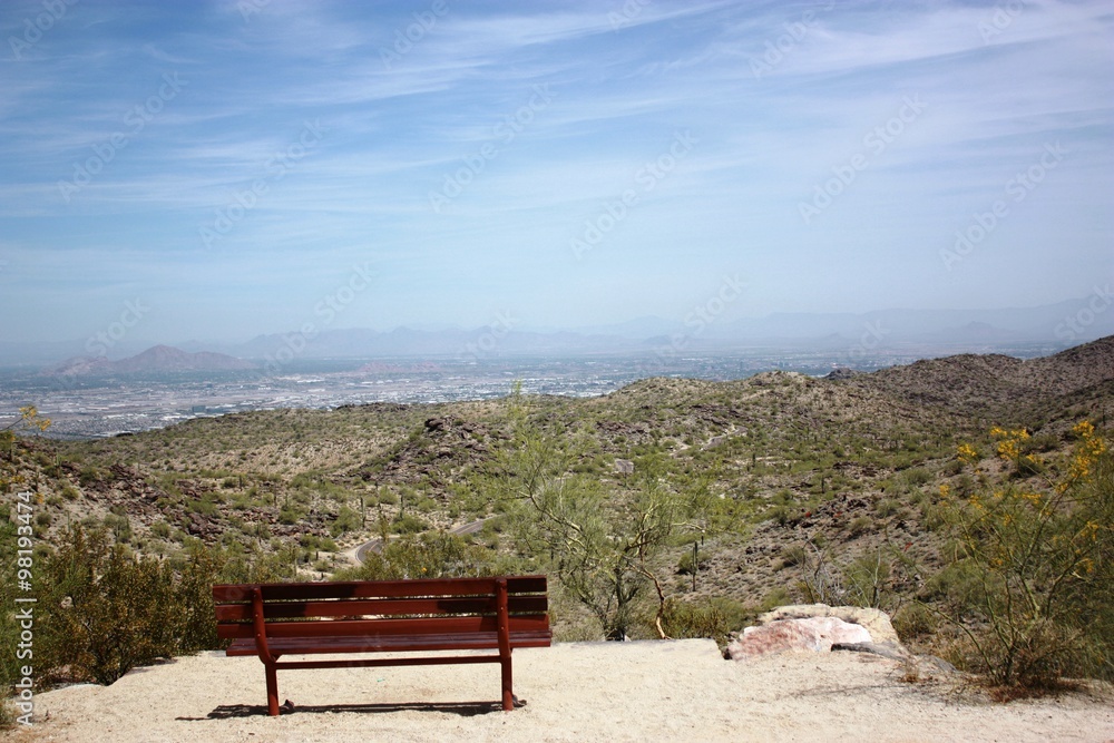 View from South Mountain Park to Phoenix, Arizona USA