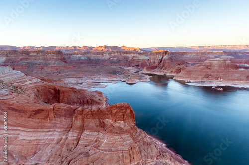 top view of lake Powell and Glen Canyon in Arizona