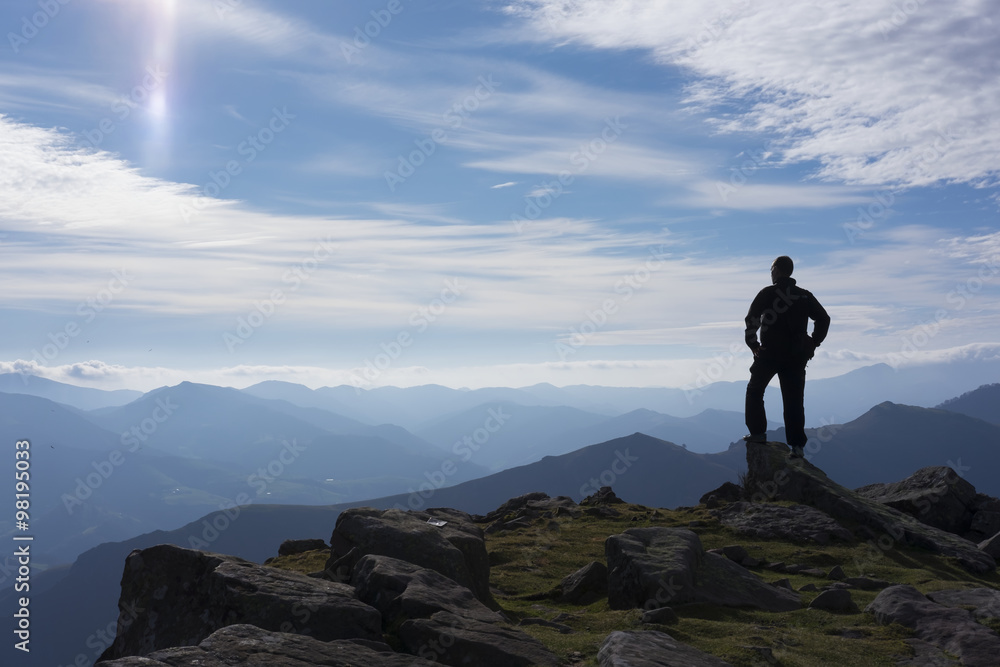 Man practicing sport in the mountain, France