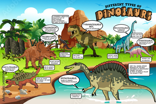 Different Types of Dinosaurs Infographic