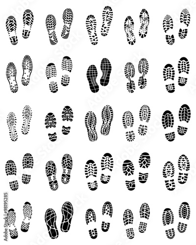 Various prints of shoe, vector Illustration