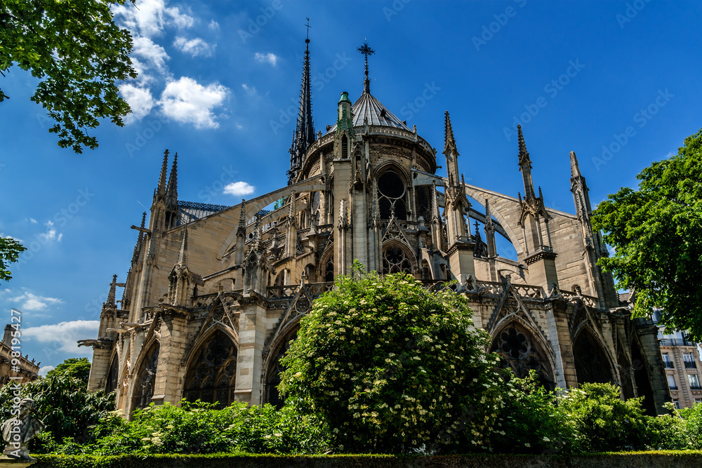 Spire and east side of Cathedral Notre Dame de Paris. France. Spire and east side of Cathedral Notre Dame de Paris. France.