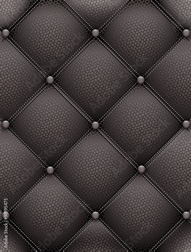 Black leather upholstery furniture. Vector symmetric illustration for your design.