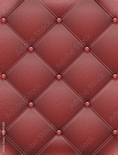 Red leather upholstery furniture. Vector symmetric illustration for your design.