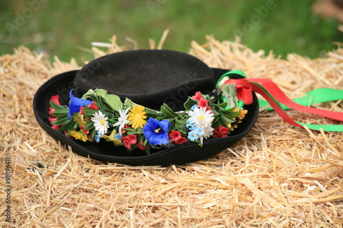 Traditional retro swiss folklore hat
