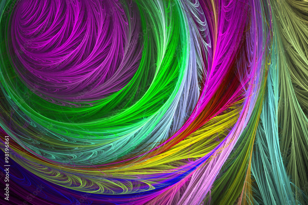 Fototapeta premium Abstract wallpaper. Abstract fractal. Fractal art background for creative design. Decoration for wallpaper desktop, poster, cover booklet. Abstract texture. Psychedelic. Print for clothes, t-shirt.