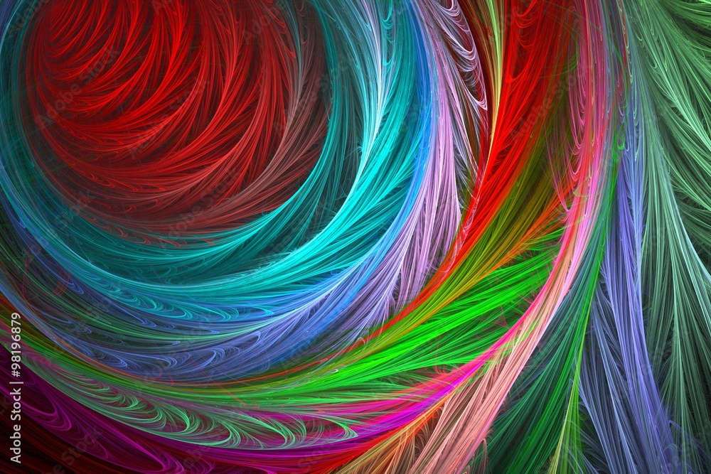 Fototapeta premium Abstract wallpaper. Abstract fractal. Fractal art background for creative design. Decoration for wallpaper desktop, poster, cover booklet. Abstract texture. Psychedelic. Print for clothes, t-shirt.