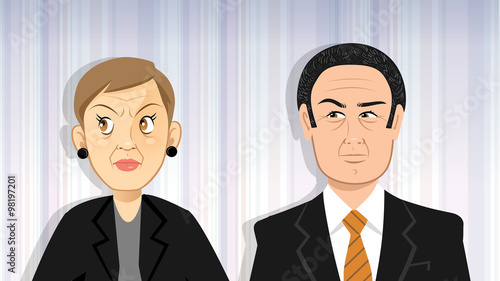 cartoon vector illustration of corporate people