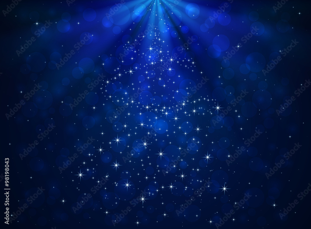 Obraz premium Blue shiny background with stars