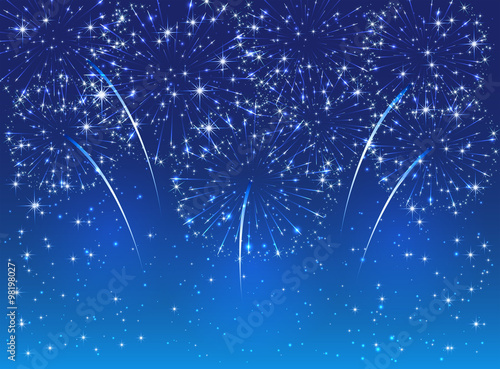 Firework on blue sky