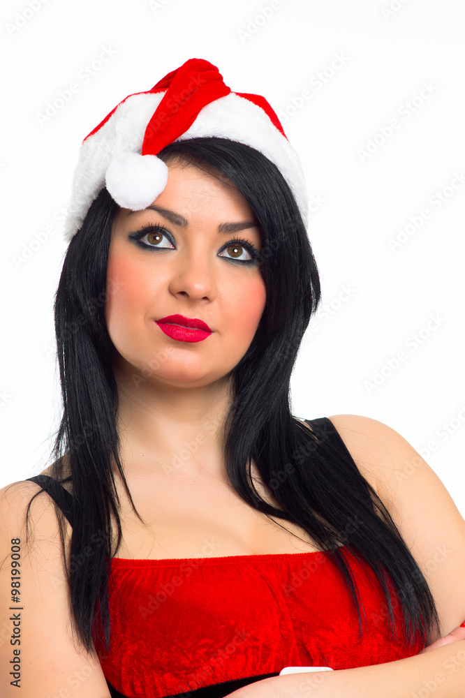 sexy girl dressed in Santa Claus at Christmas sexy girl dressed in Santa Claus at Christmas