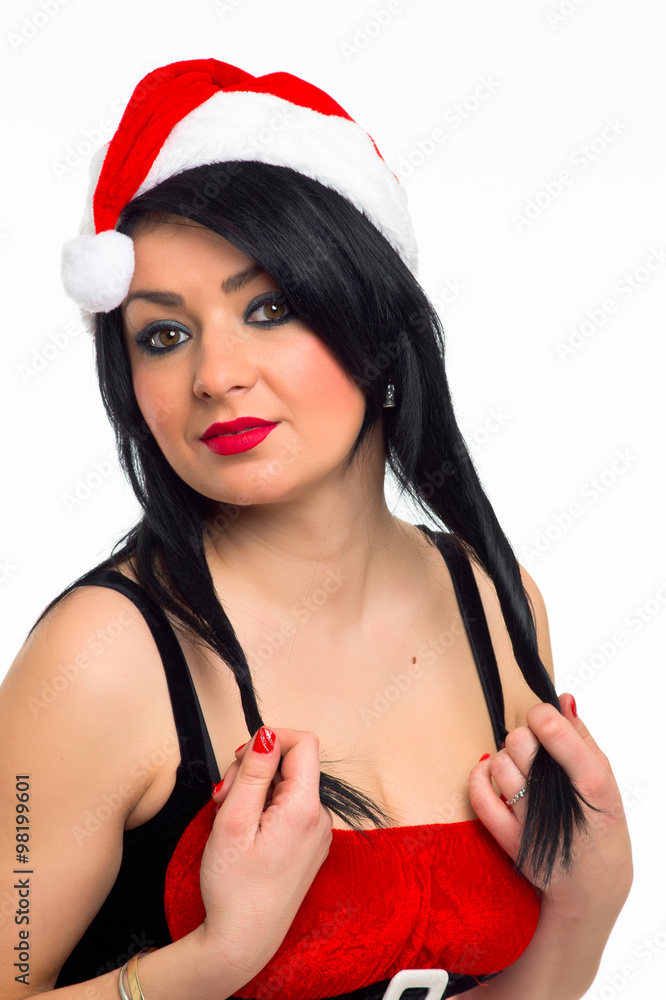 sexy girl dressed in Santa Claus at Christmas sexy girl dressed in Santa Claus at Christmas