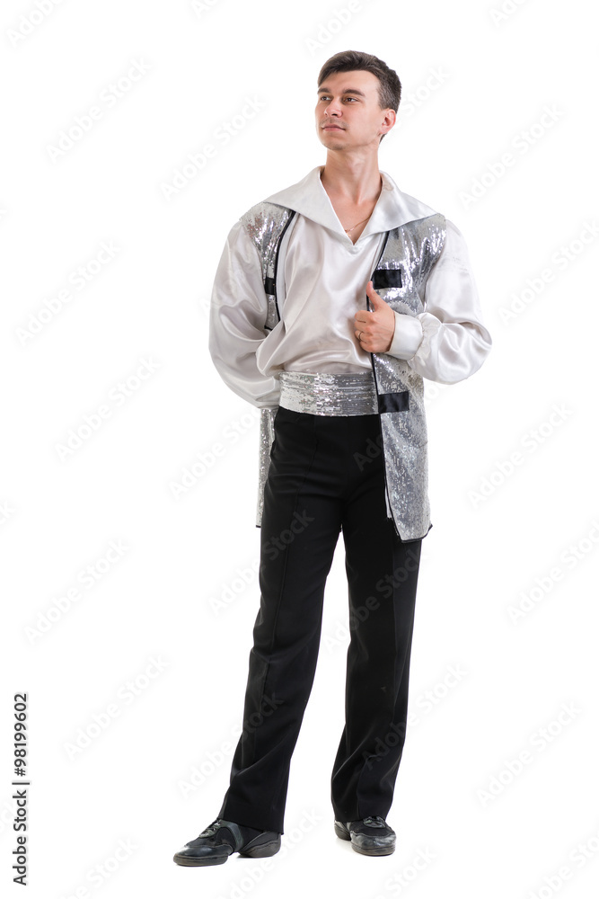 Young and stylish modern ballet dancer, isolated on white. Full body Young and stylish modern ballet dancer, isolated on white. Full body
