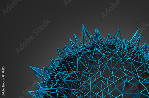 Plakat w ramie Abstract Sphere with Chaotic Structure.