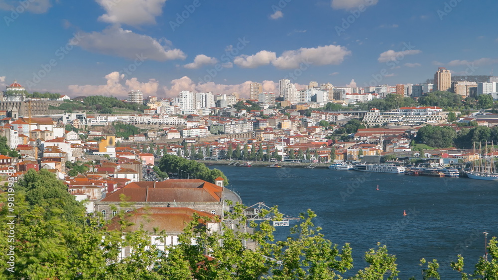 Porto, Portugal old town skyline on the Douro River timelapse Porto, Portugal old town skyline on the Douro River timelapse