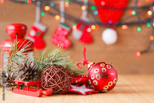 New year decoration on table photo