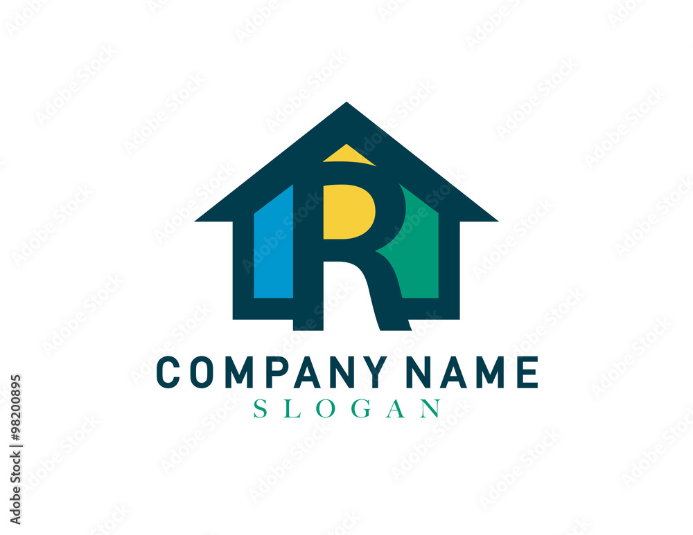Home letter R design Home letter R design