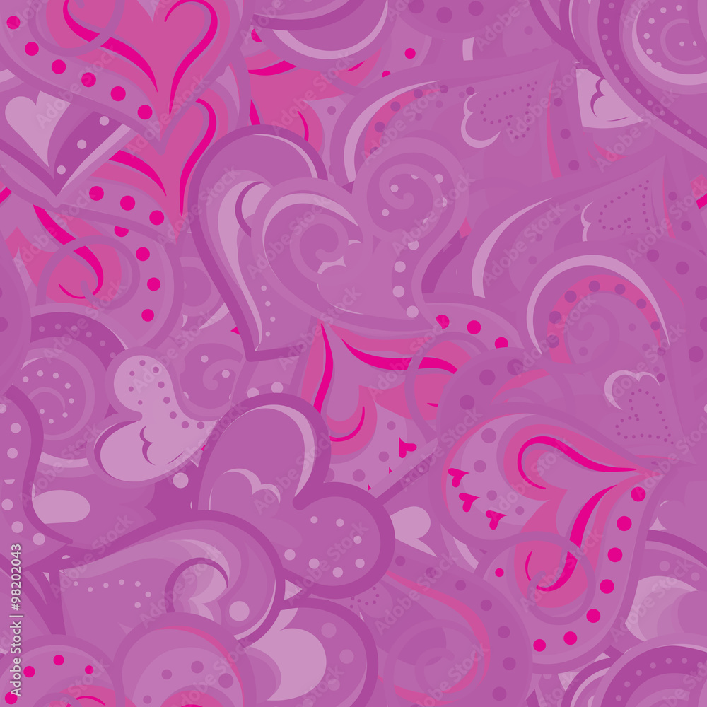 Heart violet pattern. Vector seamless background Heart violet pattern. Vector seamless background