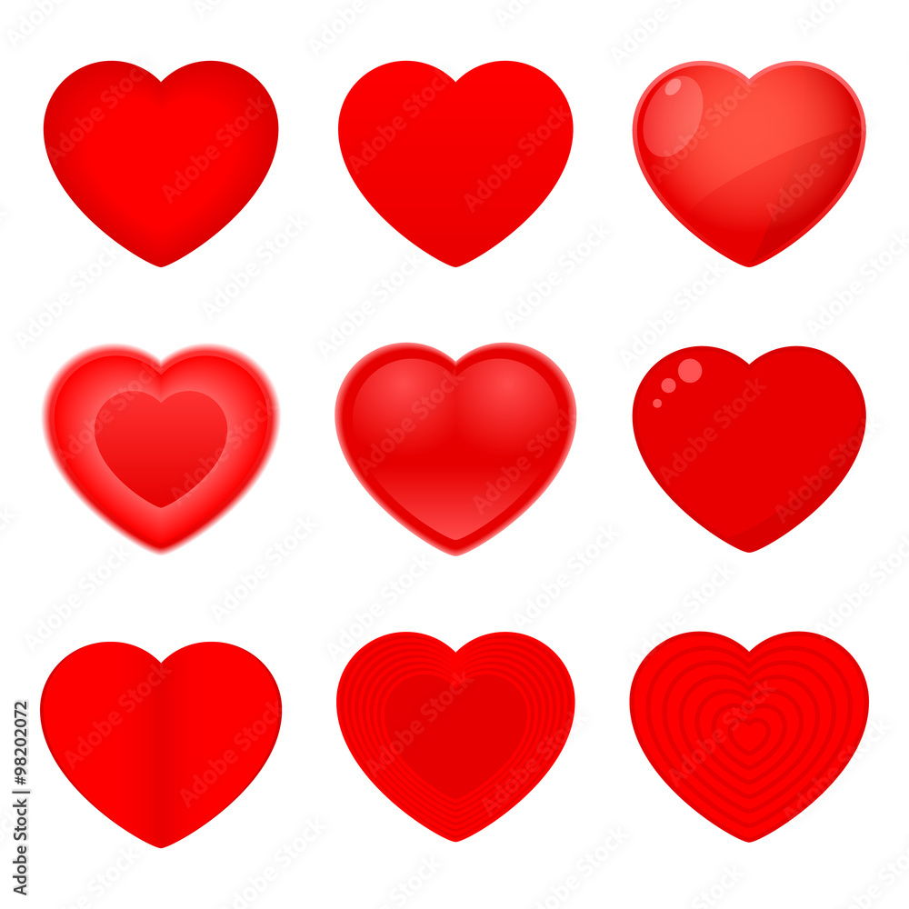 Vector illustration of heart icons for Valentines Day Vector illustration of heart icons for Valentines Day
