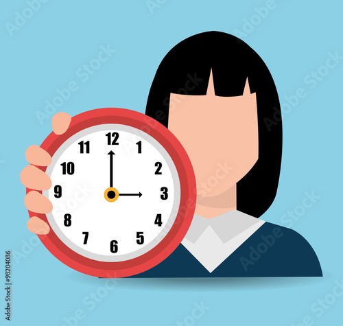 woman with clock 
