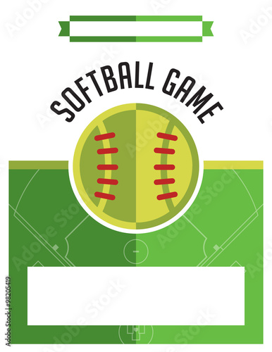 Softball Game Flyer Illustration