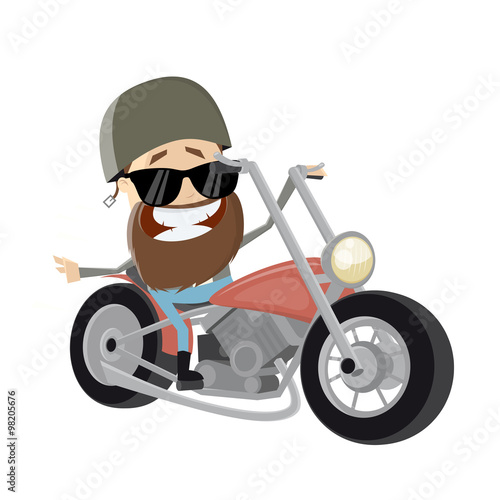 motorradfahrer cartoon lustig