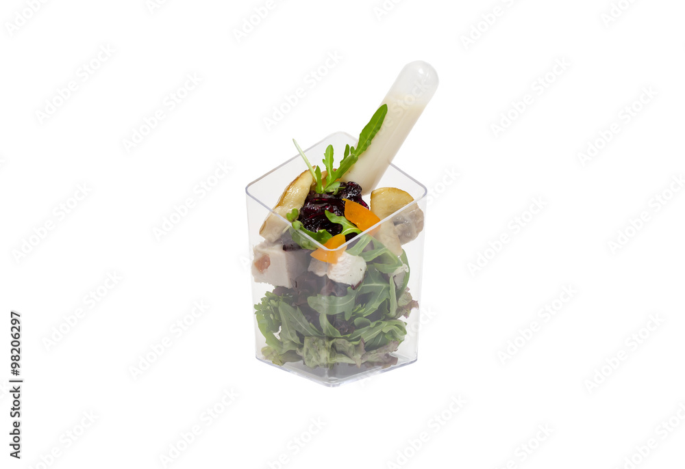mini canape with meat and vegetables on a white background seafood mini canape with meat and vegetables on a white background seafood