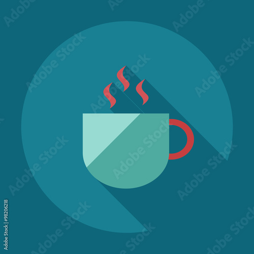 Flat modern design with shadow icons coffee