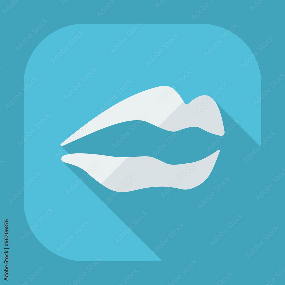 Flat modern design with shadow icons lips Flat modern design with shadow icons lips