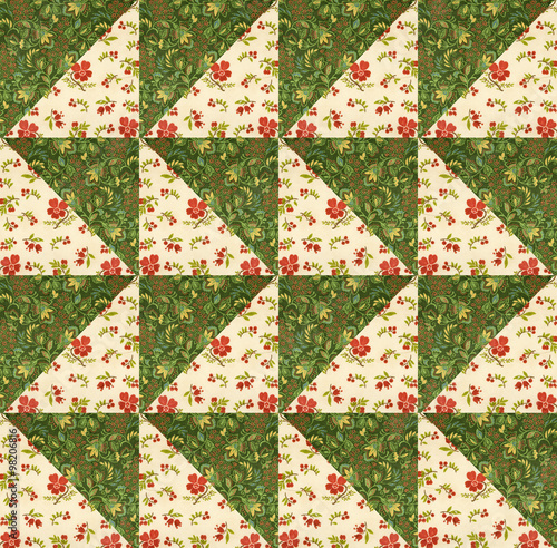 Green and red Quilt Design