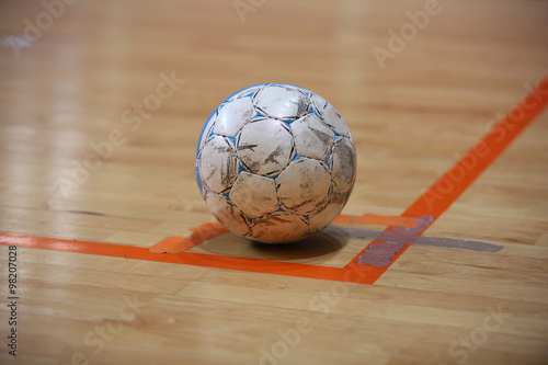 The futsal ball on the corner photo