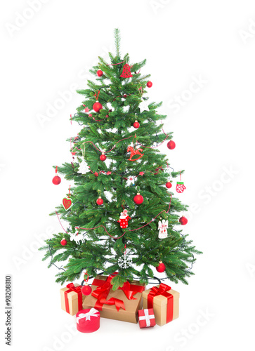 Isolated Christmas tree on white
