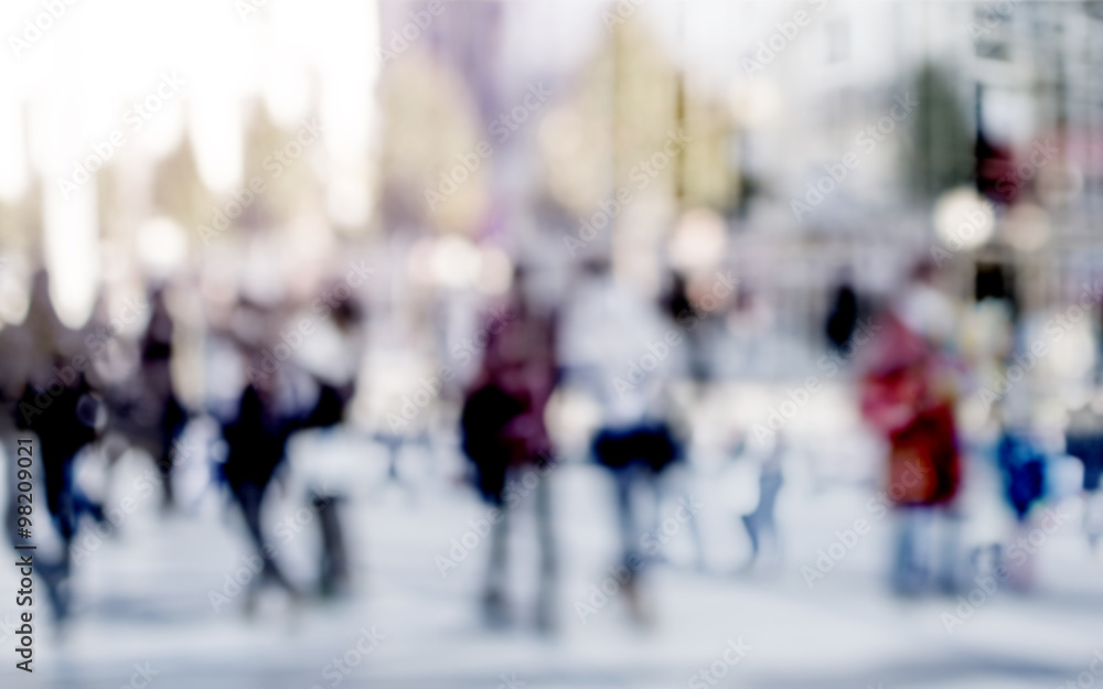 City commuters. High key blurred image of people walking in the City commuters. High key blurred image of people walking in the