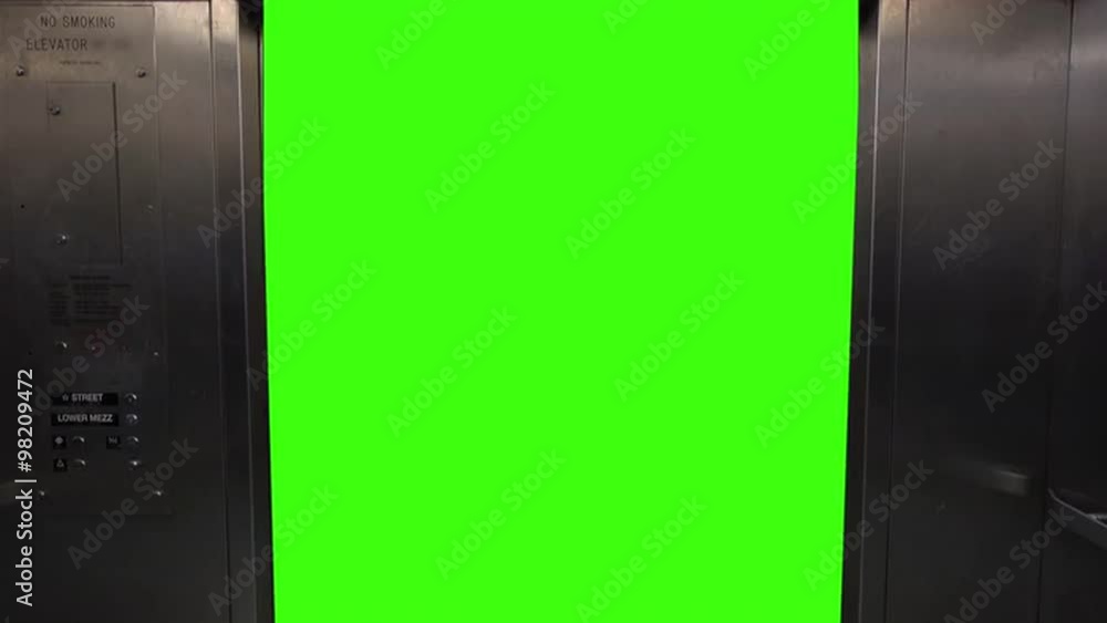 Elevator doors open and close to reveal a green screen for your custom content. Stock Video