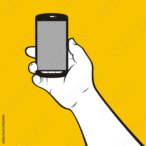 Hand holding smartphone