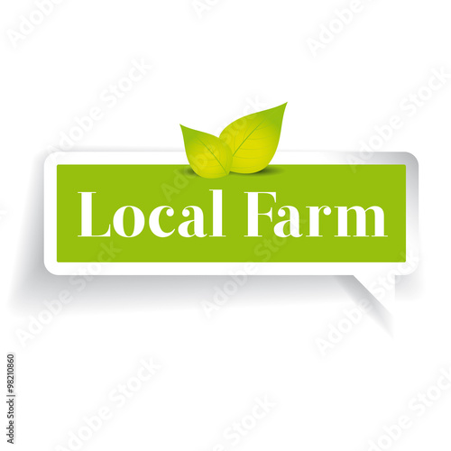 Local Farm label vector green