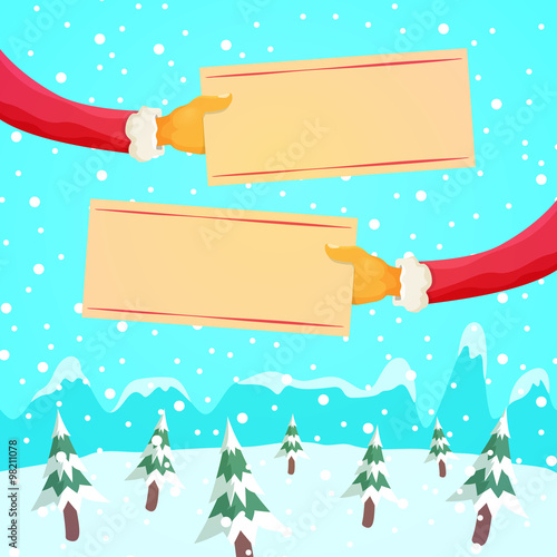 Santa's Arms Holding Signs