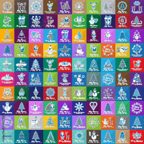 Christmas Icons And Elements Set - Vector Illustration, Graphic Design. Collection Of Xmas Icons. For Web, Websites, Print, Presentation Templates, Mobile Applications And Promotional Materials