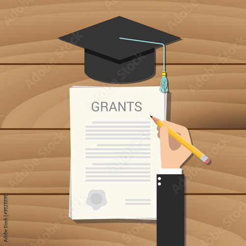 grant scholarship concept clipboard document college